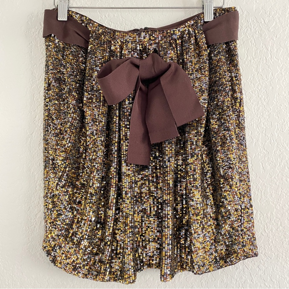 3.1 Phillip Lin brown gold Sequin skirt